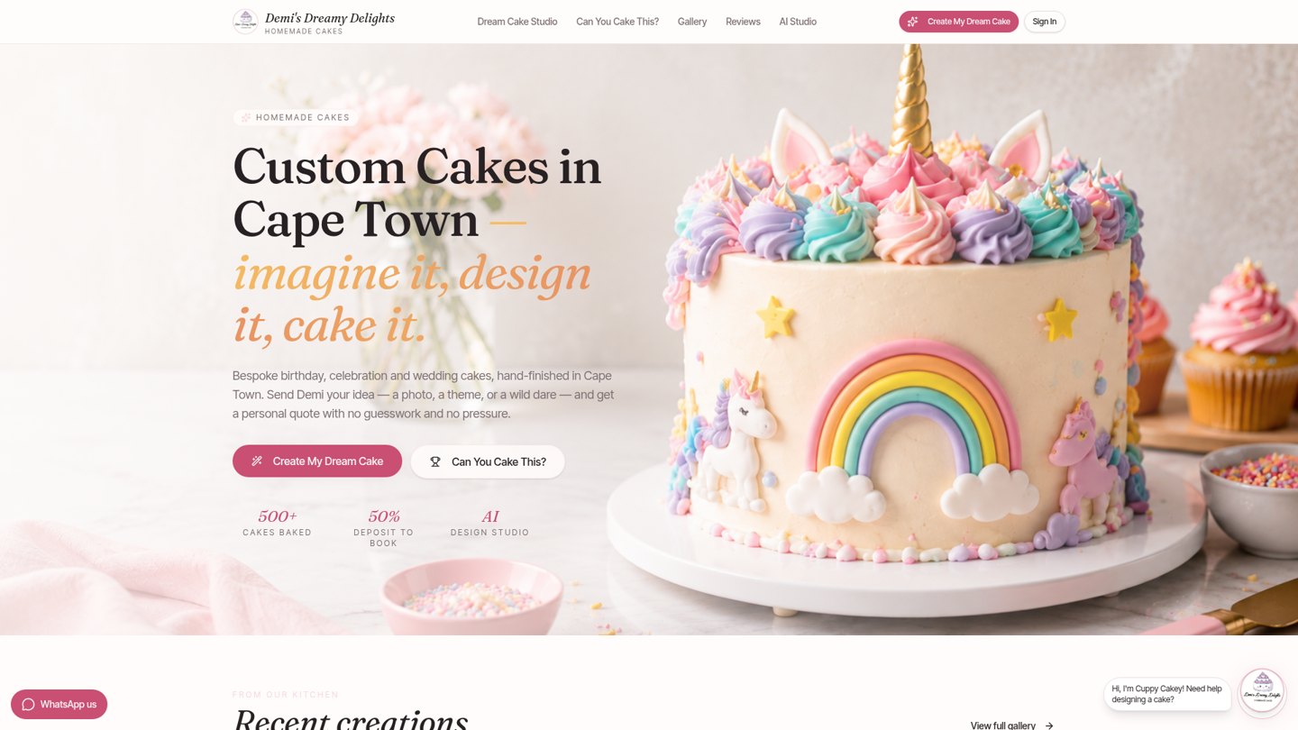 Demi's Dreamy Delights — eCommerce interface built by Kinect Smart Tech